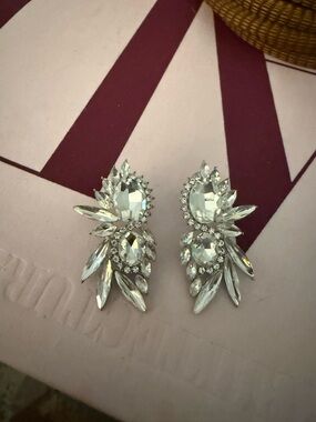 Bridal Earrings, unknown brand, - Crystal Teardrop Statement Earrings